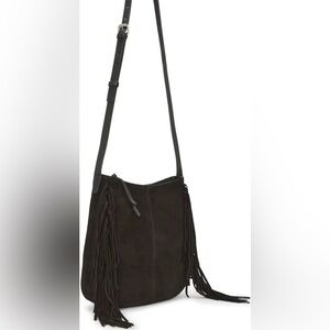 Lucky Brand Black Fringe Crossbody Bag